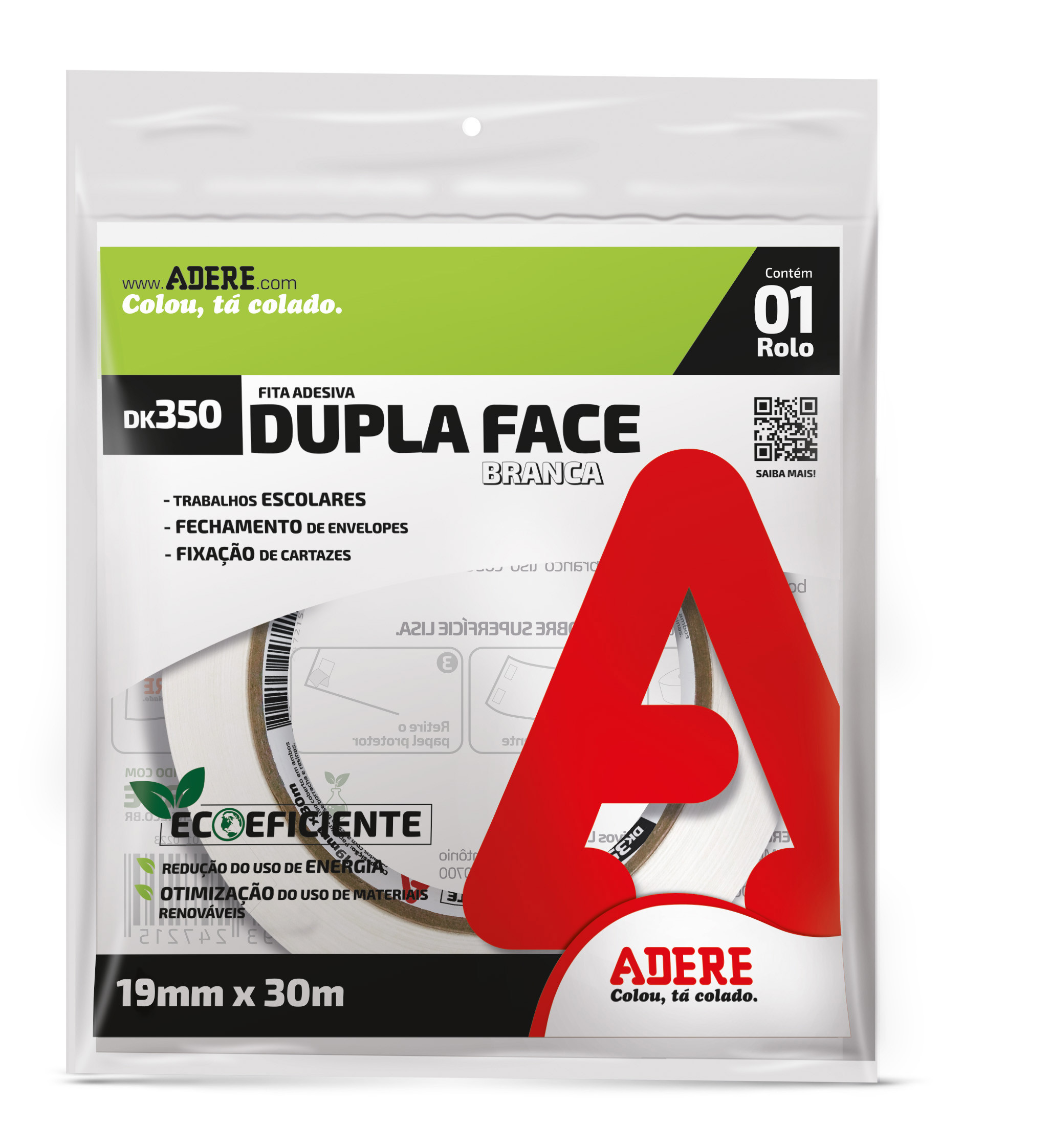 Fita Dupla Face de Papel Branco