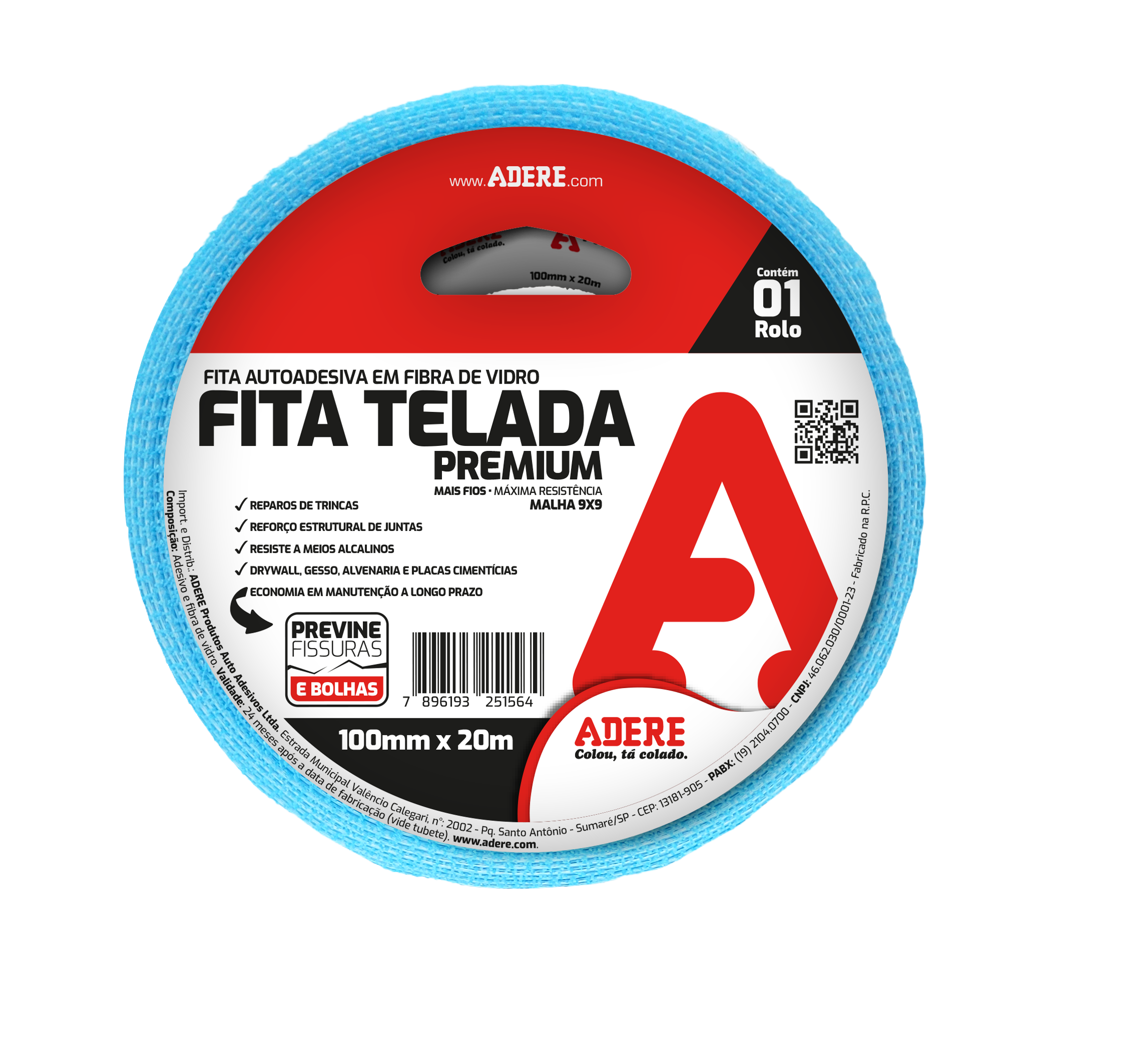 Fita Adesiva Telada Azul Premium